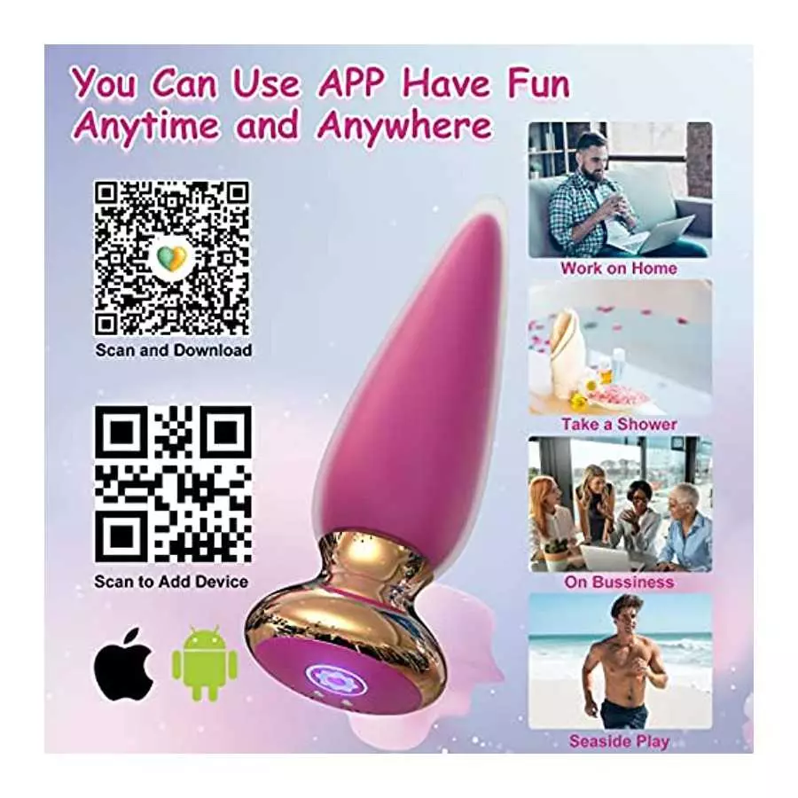 App & Remote Control Anal Butt Vibrator Prostate Massager, 9 Classic Vibrating Modes G-Spot Vibrator Rechargeable APP Control An