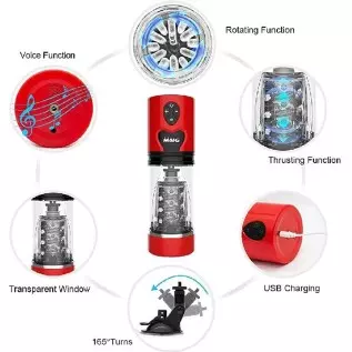CherryBy Male Masturbator, Automatic Telescopic Male Masturbator with Upgraded 5 Telescopic Rotation Modes, 3D Realistic Vagina CherryBy Male Masturbator, Automatic Telescopic Male Masturbator with Upgraded 5 Telescopic Rotation Modes, 3D Realistic Vagina