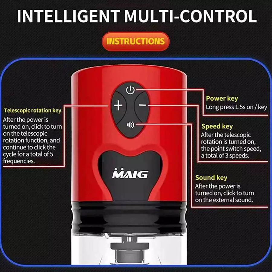 CherryBy Male Masturbator, Automatic Telescopic Male Masturbator with Upgraded 5 Telescopic Rotation Modes, 3D Realistic Vagina