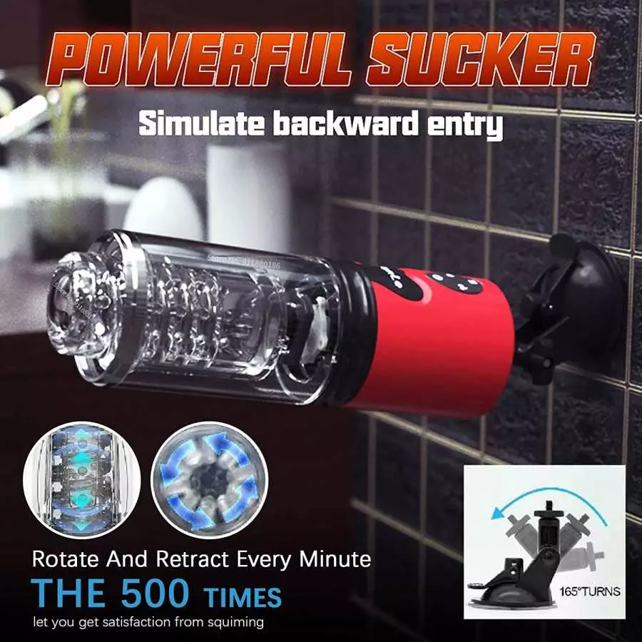 CherryBy Male Masturbator, Automatic Telescopic Male Masturbator with Upgraded 5 Telescopic Rotation Modes, 3D Realistic Vagina