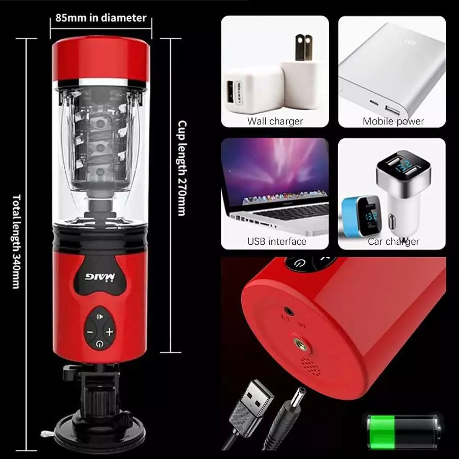 CherryBy Male Masturbator, Automatic Telescopic Male Masturbator with Upgraded 5 Telescopic Rotation Modes, 3D Realistic Vagina