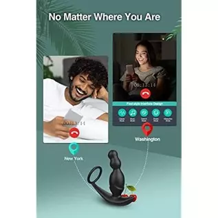 Anal Plug Vibrator, Sex Toys Prostate Massager with 3 Rotating & 9 Vibrating Butt Plug, Prostate Stimulor Toys with Cock Ring, W Anal Plug Vibrator, Sex Toys Prostate Massager with 3 Rotating & 9 Vibrating Butt Plug, Prostate Stimulor Toys with Cock Ring, W