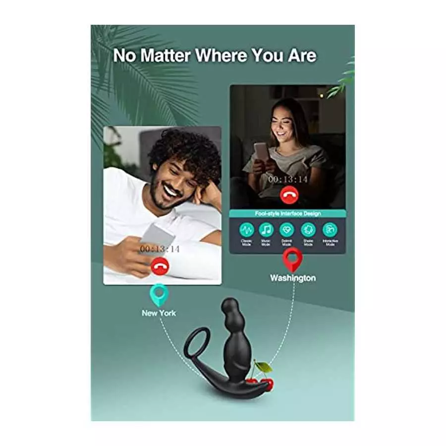 Anal Plug Vibrator, Sex Toys Prostate Massager with 3 Rotating & 9 Vibrating Butt Plug, Prostate Stimulor Toys with Cock Ring, W