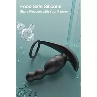 Anal Plug Vibrator, Sex Toys Prostate Massager with 3 Rotating & 9 Vibrating Butt Plug, Prostate Stimulor Toys with Cock Ring, W Anal Plug Vibrator, Sex Toys Prostate Massager with 3 Rotating & 9 Vibrating Butt Plug, Prostate Stimulor Toys with Cock Ring, W