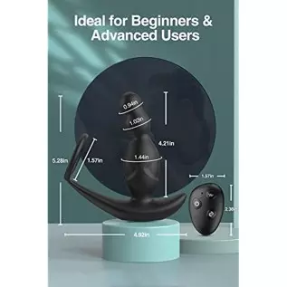 Anal Plug Vibrator, Sex Toys Prostate Massager with 3 Rotating & 9 Vibrating Butt Plug, Prostate Stimulor Toys with Cock Ring, W Anal Plug Vibrator, Sex Toys Prostate Massager with 3 Rotating & 9 Vibrating Butt Plug, Prostate Stimulor Toys with Cock Ring, W