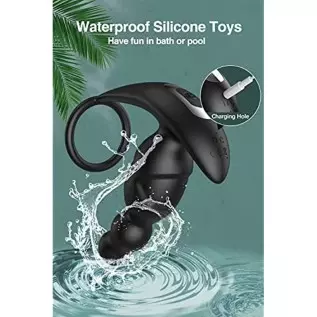Anal Plug Vibrator, Sex Toys Prostate Massager with 3 Rotating & 9 Vibrating Butt Plug, Prostate Stimulor Toys with Cock Ring, W Anal Plug Vibrator, Sex Toys Prostate Massager with 3 Rotating & 9 Vibrating Butt Plug, Prostate Stimulor Toys with Cock Ring, W