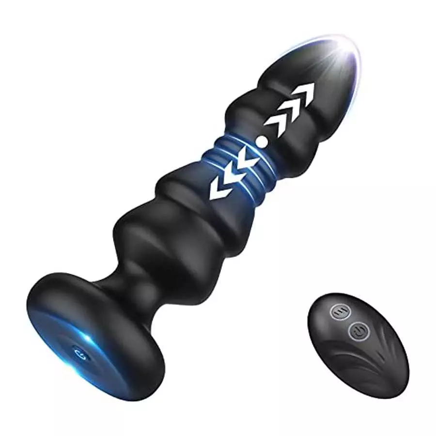 Thrusting Anal Vibrator - Anal Sex Toy Remote Control Vibrating Butt Plug G Spot Vibrator, Anal Plug Vibrator with 5 Vibrating & Thrusting Anal Vibrator - Anal Sex Toy Remote Control Vibrating Butt Plug G Spot Vibrator, Anal Plug Vibrator with 5 Vibrating &