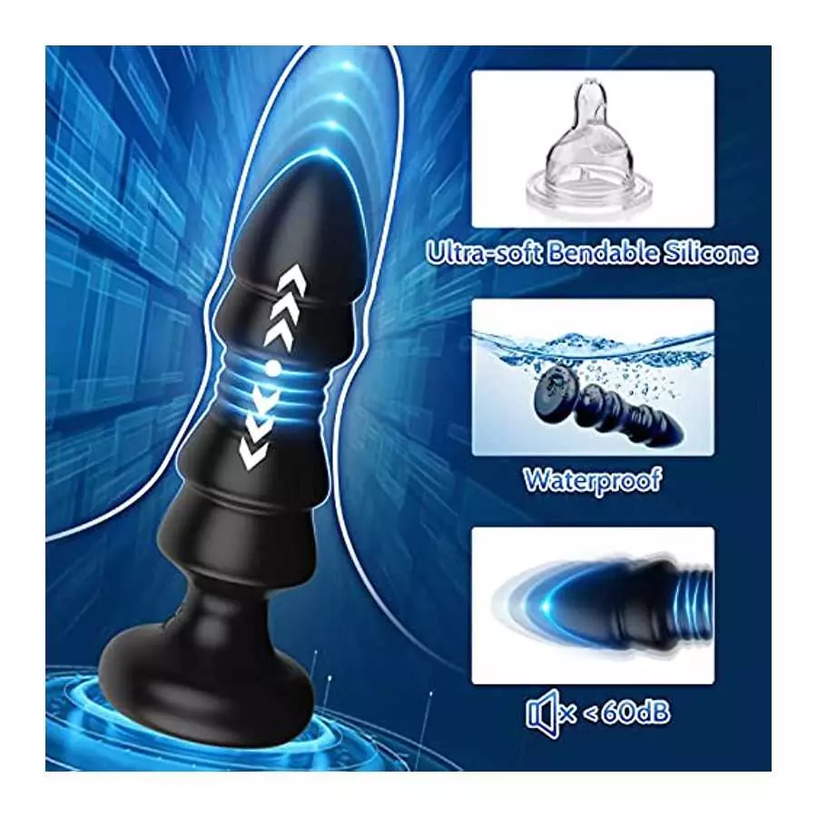 Thrusting Anal Vibrator - Anal Sex Toy Remote Control Vibrating Butt Plug G Spot Vibrator, Anal Plug Vibrator with 5 Vibrating &