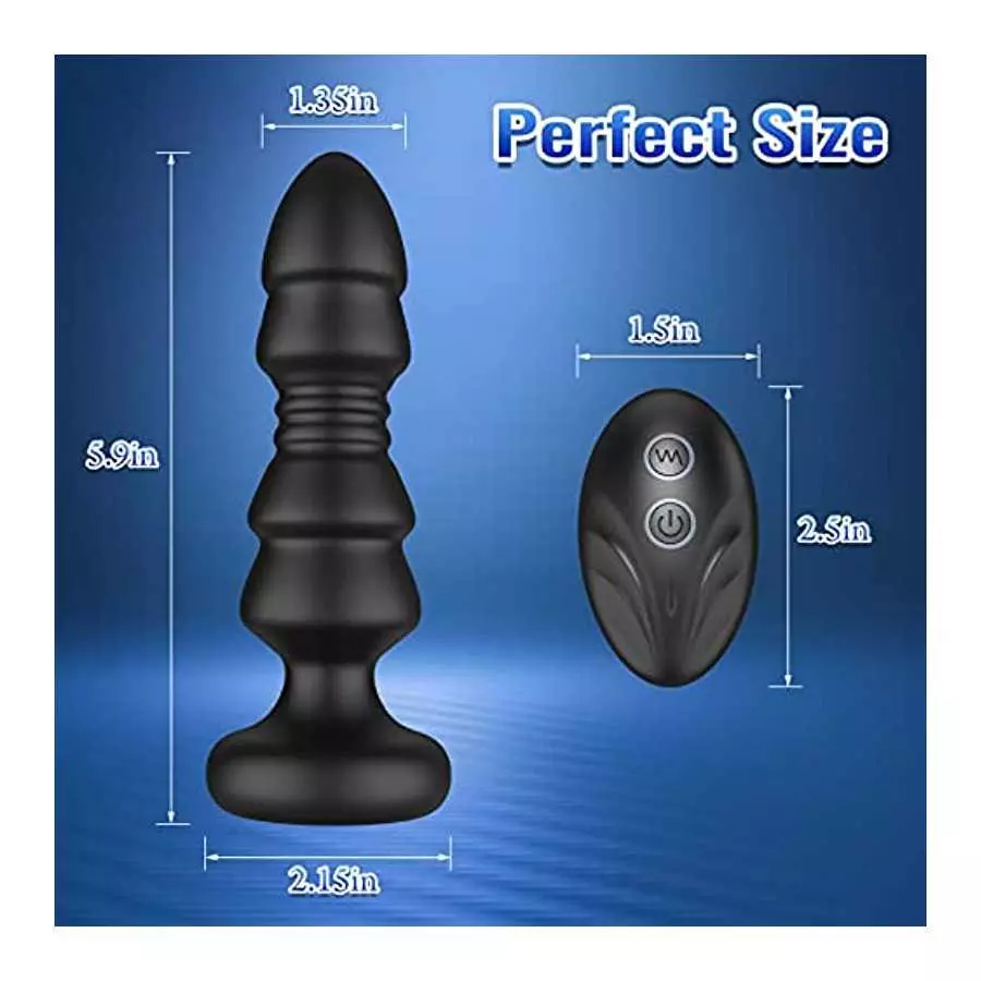 Thrusting Anal Vibrator - Anal Sex Toy Remote Control Vibrating Butt Plug G Spot Vibrator, Anal Plug Vibrator with 5 Vibrating &