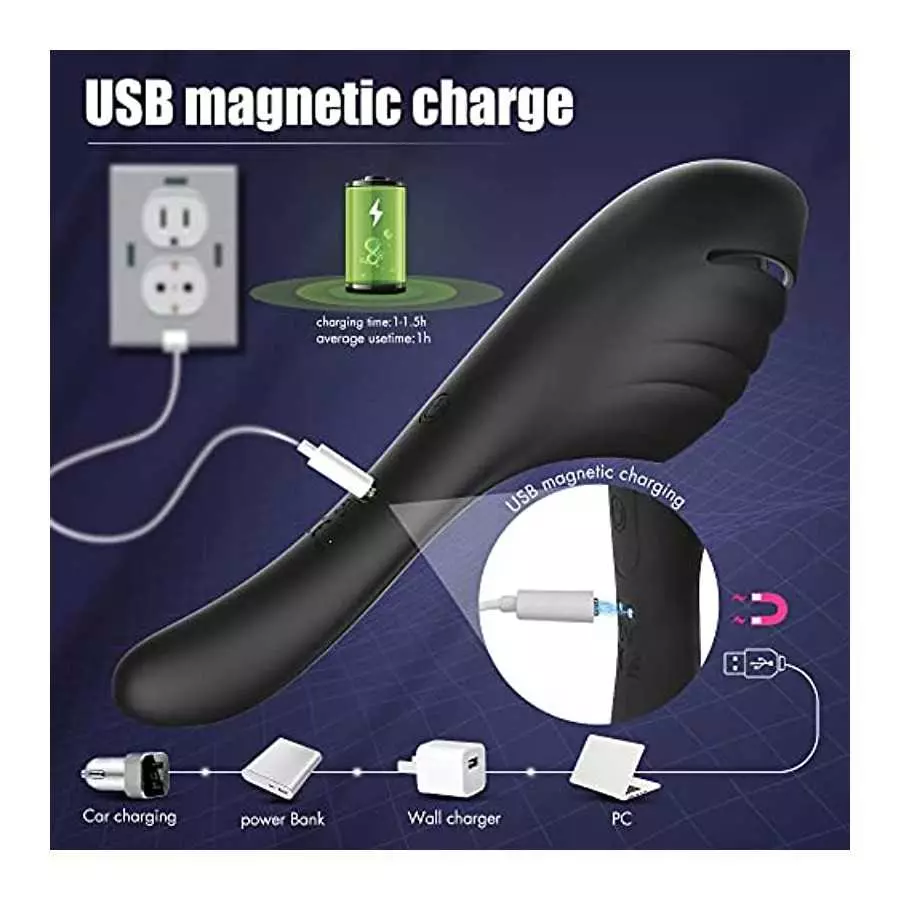 Male Masturbator Penis Vibrator with 9 Vibrations，Hands-Free Mens Vibrator Sex Toys for Men Masturbation with Adjustable Buckle，