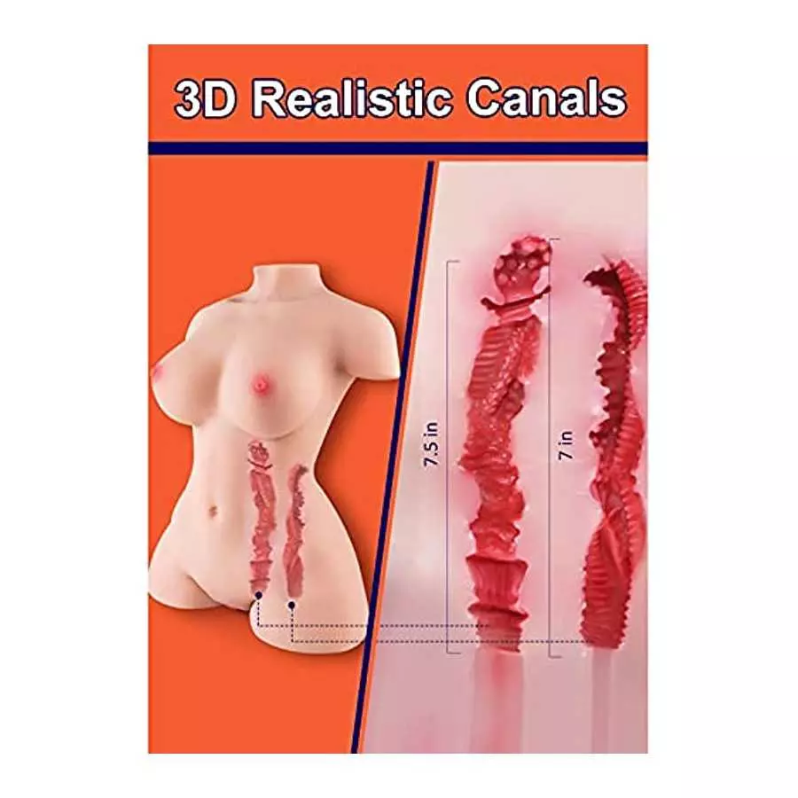 Yelolo Lifelike Sex Doll Male Masturbator with Big Boobs Pussy Ass Butt, Female Body Torso Love Doll with Realistic Tight Vagina