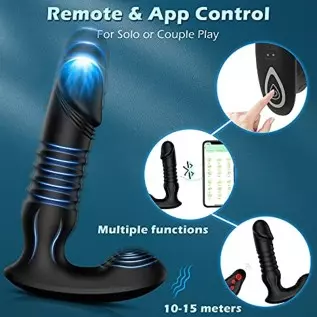 FOBONO Prostate Massager, Adjustable Anal Sex Toys for Men with 7 Thrusting & Vibrating Modes, App & Remote Control Anal Vibrato FOBONO Prostate Massager, Adjustable Anal Sex Toys for Men with 7 Thrusting & Vibrating Modes, App & Remote Control Anal Vibrato