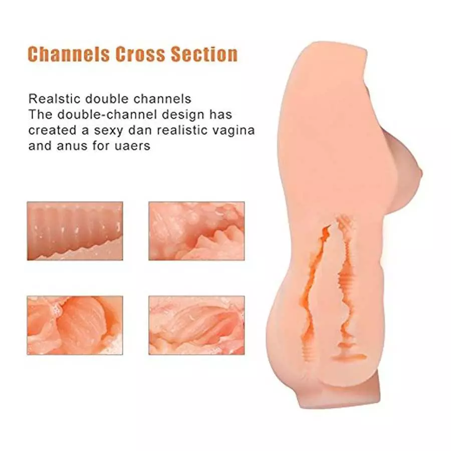 Univo 4.5 LB Sex Doll Male Masturbator Toy with Realistic Boobs & Pussy Ass Stroker, 3 in 1 Lifelike Female Torso Male Sex Toy f