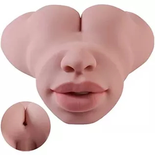 2 in 1 Sex Dolls for Gay Male with Realistic Textured Mouth and Tight Anus,Gay Toys with Face Masturbator Deep Throat Oral Sex G