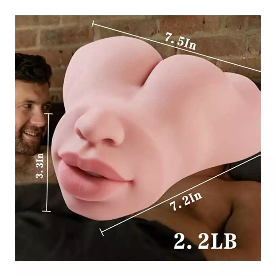 2 in 1 Sex Dolls for Gay Male with Realistic Textured Mouth and Tight Anus,Gay Toys with Face Masturbator Deep Throat Oral Sex G
