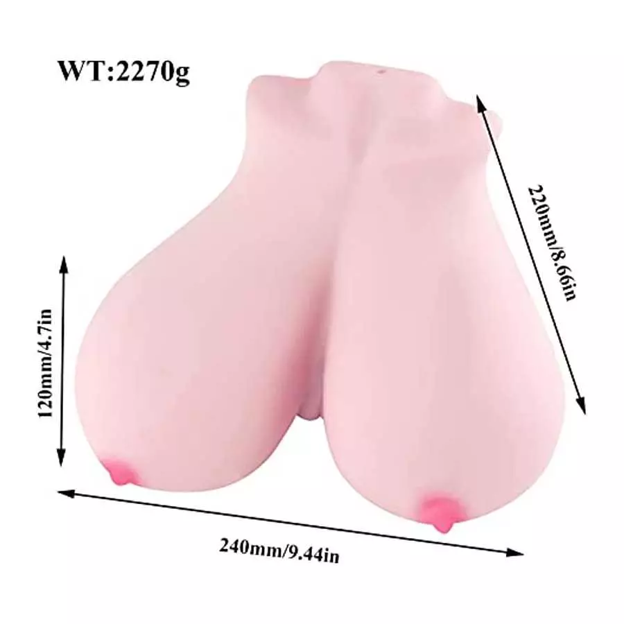 3-in-1 Lifelike Torso Sex Doll,Realistic Big Breast Love Doll with Vaginal & Anal for Men Pleasure Toys - Fresh 2.27kg (5lbs)