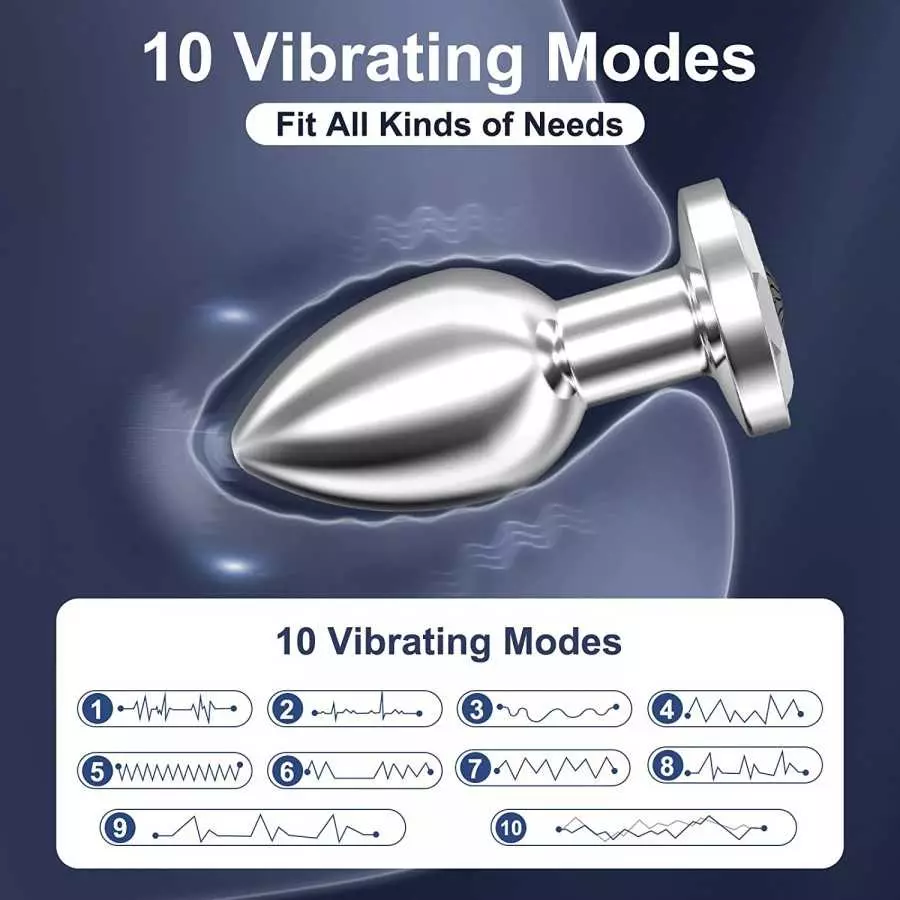 Anal Plug Sex Toys for Men Women Anal Toys Metal Vibrating Butt Plug Vibrator with 30ft Remote Control 10 Modes, VOBJOY Prostate
