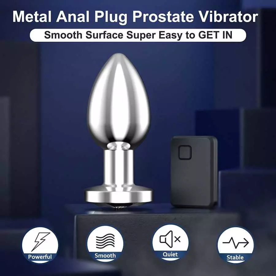 Anal Plug Sex Toys for Men Women Anal Toys Metal Vibrating Butt Plug Vibrator with 30ft Remote Control 10 Modes, VOBJOY Prostate