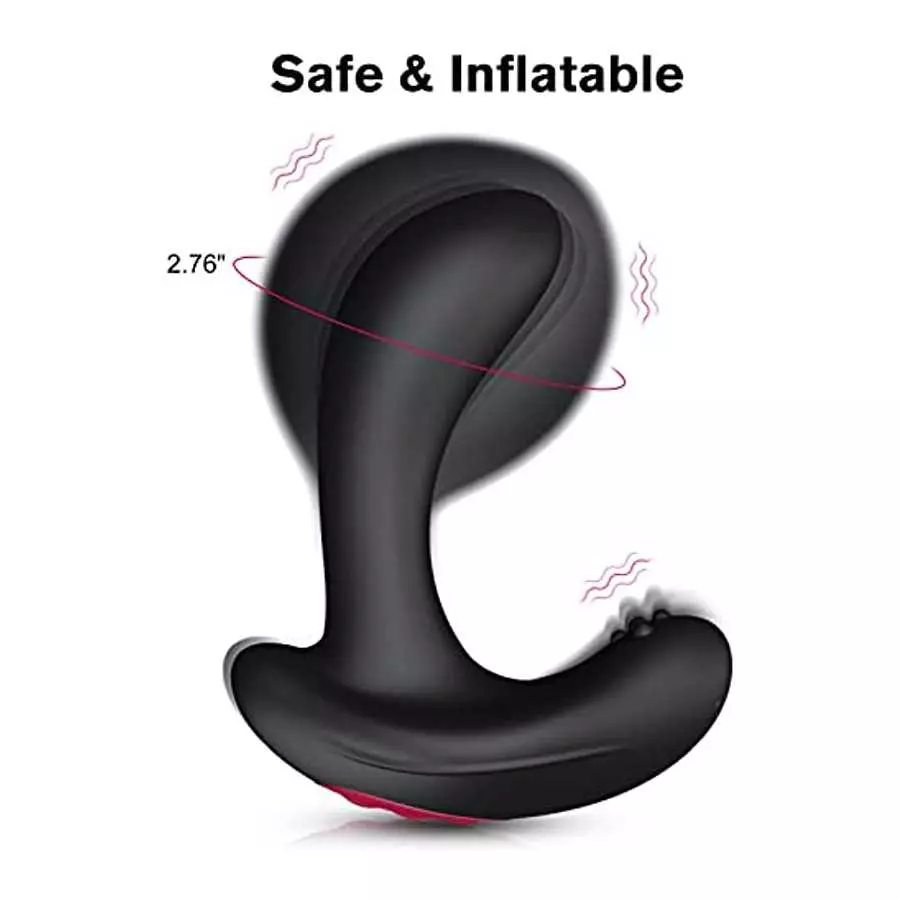 Anal Vibrator Inflatable Butt Plug - Remote Control Prostate Massager with Automatic Inflation and 10 Vibrating Modes for Adult 