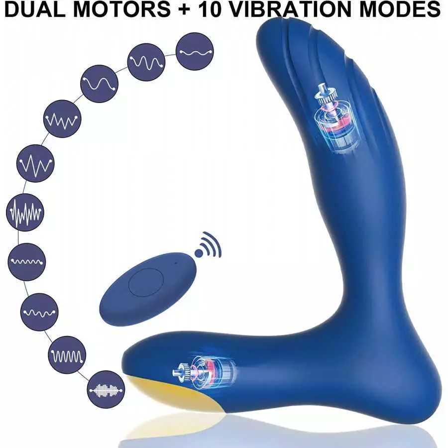 Waterproof Vibrating Prostate Massager for Beginners, Personal Anal Toy P Spot Vibrator with Remote Control for Hands Free Play,