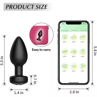 Anal Toys Vibrating Anal Plug - App Phone Controlled Vibrator 9 Classic Vibrating Modes Vibrating Butt Plug for Her and Him, Pro