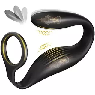 Flexible & Wearable Prostate Massager Male Anal Vibrator Sex Toys for Men - Couples Remote Control Vibrators with Silicone Cock 