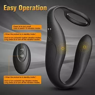 Flexible & Wearable Prostate Massager Male Anal Vibrator Sex Toys for Men - Couples Remote Control Vibrators with Silicone Cock 