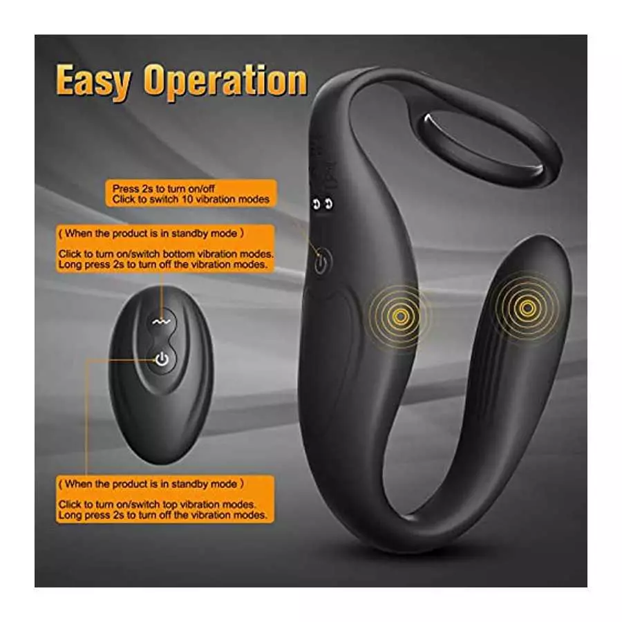 Flexible & Wearable Prostate Massager Male Anal Vibrator Sex Toys for Men - Couples Remote Control Vibrators with Silicone Cock 