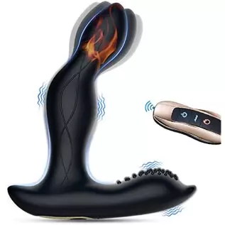 Prostate Massager, Selver Anal Vibrator with 10 Wagging & Vibration Modes, Heating Anal Toy Butt Plug with Remote Control, Vibra