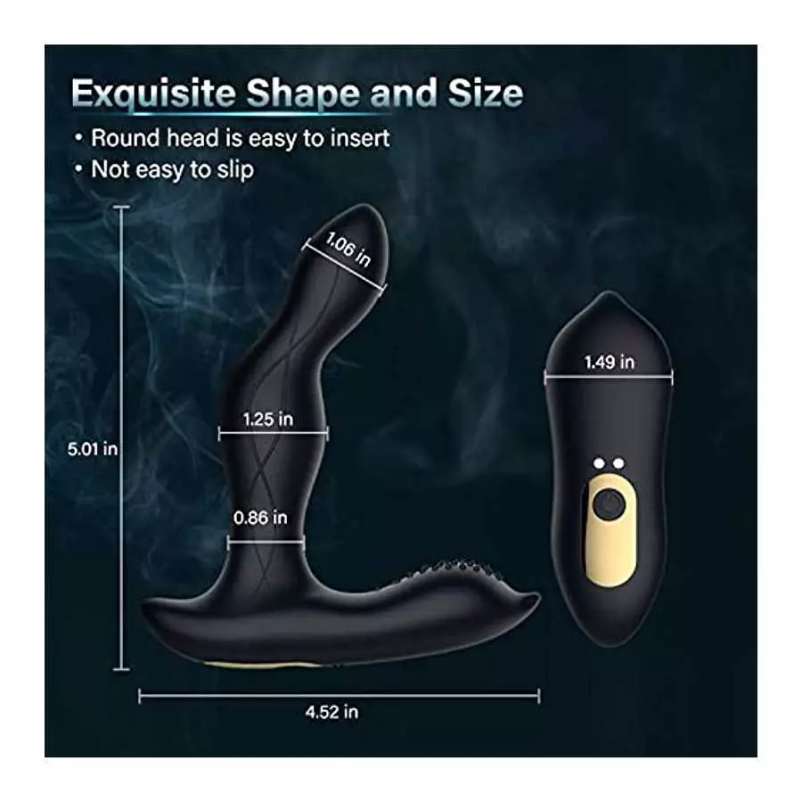 Prostate Massager, Selver Anal Vibrator with 10 Wagging & Vibration Modes, Heating Anal Toy Butt Plug with Remote Control, Vibra