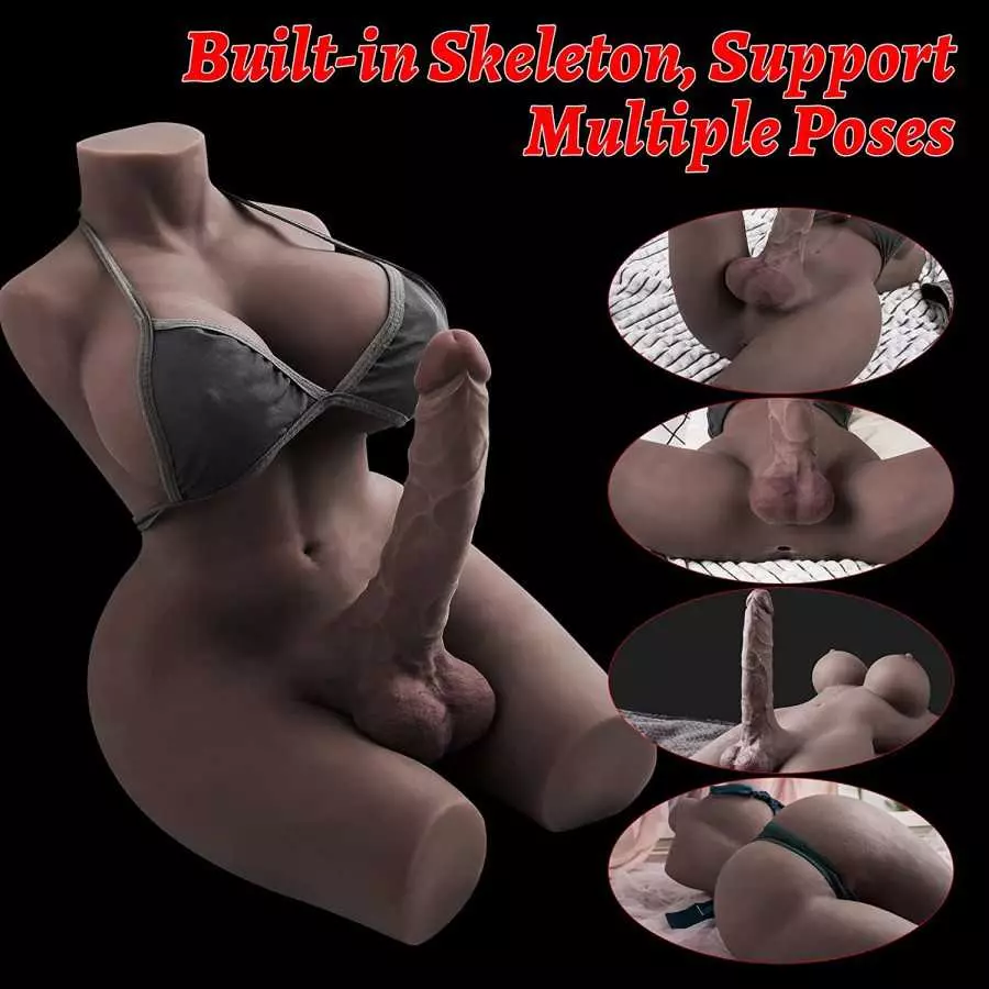 Shemale Sex Doll Torso Realistic Dildo Breasts and Anal Lifelike Transsexual Love Dolls Hugh Penis Silicone Breast Anal Testicle
