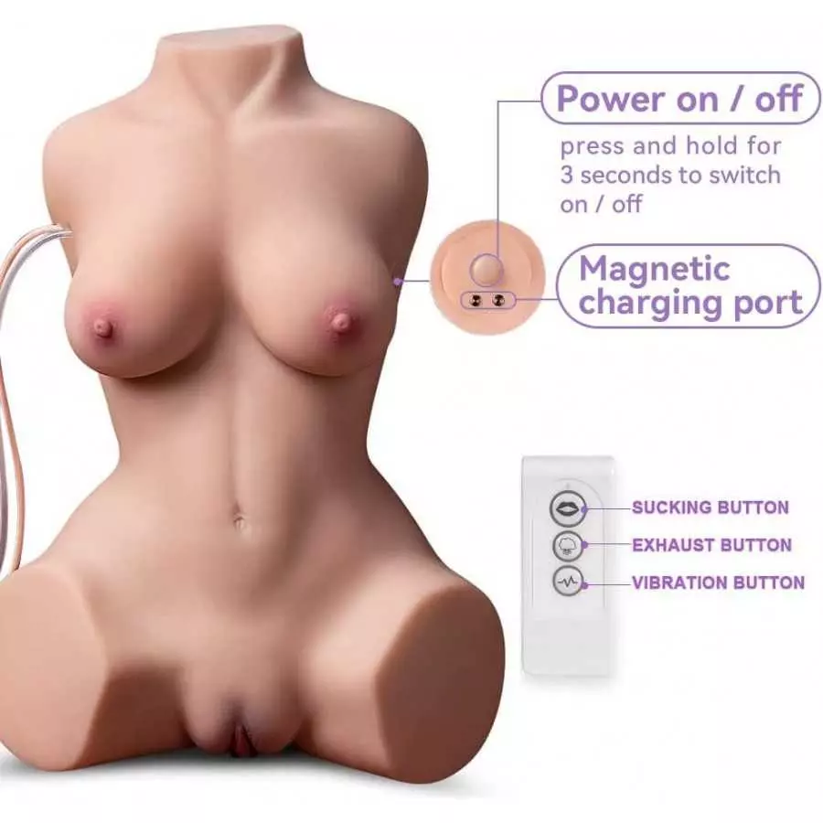 21LB Sex Doll Male Masturbator with Female Realistic Sex Dolls Torso, 3 in 1 Pocket Pussy Ass Male Stroker Toy with Big Boobs Va