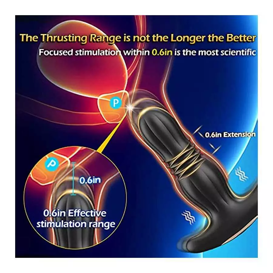 Fastest-Ever Thrusting Vibrating Butt Plug Anal Plug Toy Vibrator, ZCSOUYA Prostate Massager Stimulator Anal Dildo Trainer, Adul