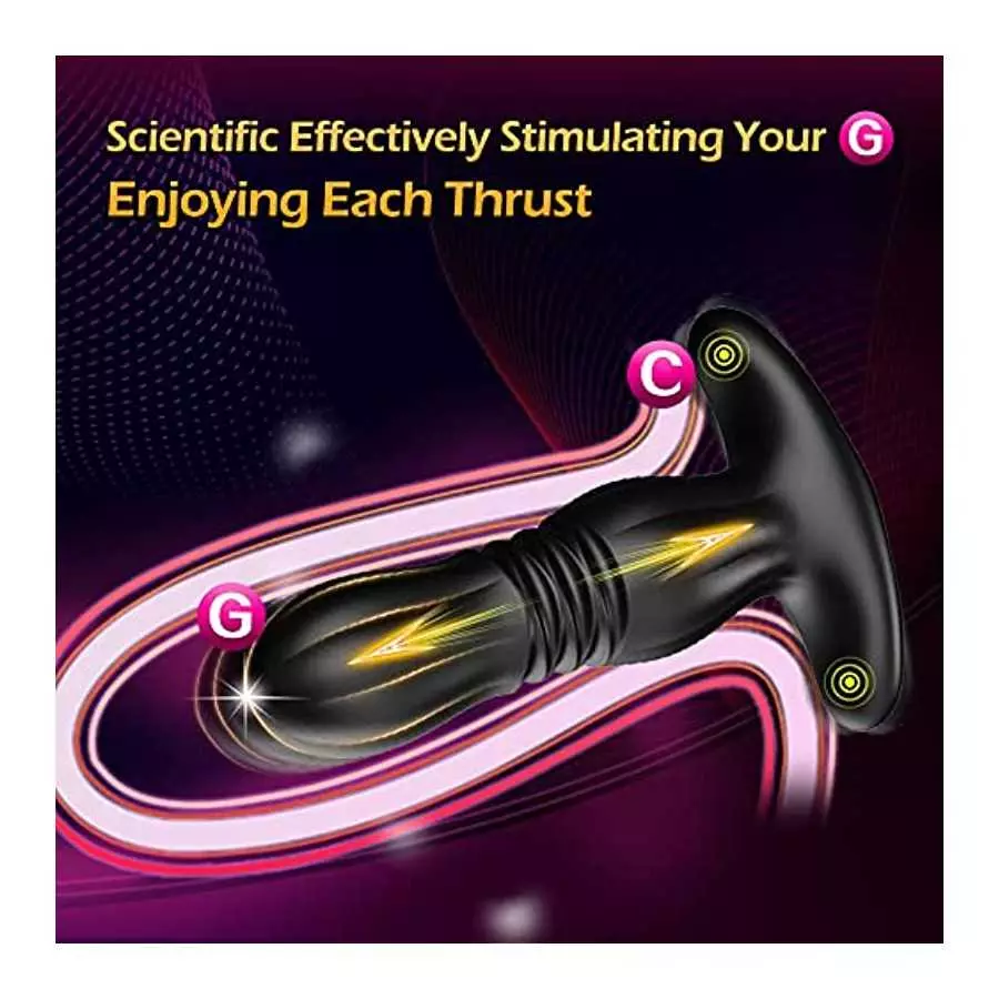 Fastest-Ever Thrusting Vibrating Butt Plug Anal Plug Toy Vibrator, ZCSOUYA Prostate Massager Stimulator Anal Dildo Trainer, Adul