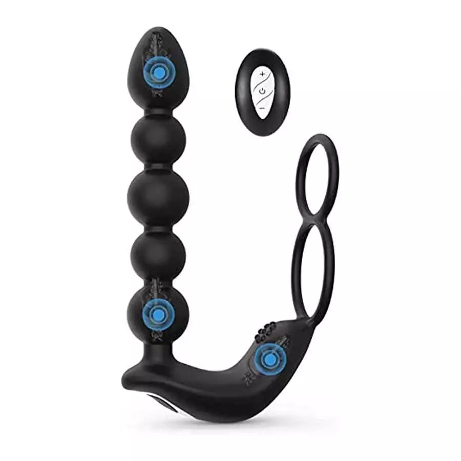 UTIMI Butt Plug Anal Sex Toys with Penis Ring & Anal Bead Rechargeable Vibrator Waterproof Prostate Massager, Ejaculation Enhanc UTIMI Butt Plug Anal Sex Toys with Penis Ring & Anal Bead Rechargeable Vibrator Waterproof Prostate Massager, Ejaculation Enhanc