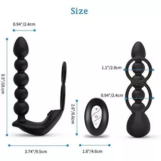UTIMI Butt Plug Anal Sex Toys with Penis Ring & Anal Bead Rechargeable Vibrator Waterproof Prostate Massager, Ejaculation Enhanc UTIMI Butt Plug Anal Sex Toys with Penis Ring & Anal Bead Rechargeable Vibrator Waterproof Prostate Massager, Ejaculation Enhanc
