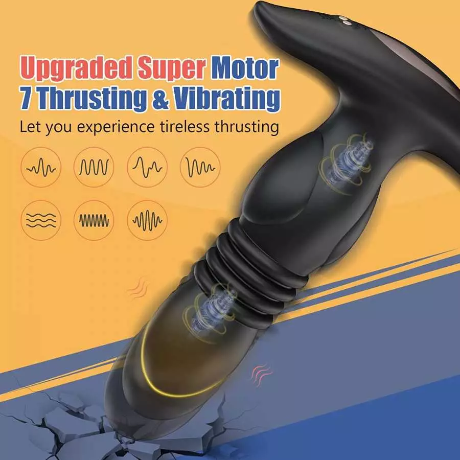 Ultrafast Thrusting Anal Plug Vibrator - Vibrating Butt Plug with App & Remote Control, Adult Male Sex Toys & Games for Womens M