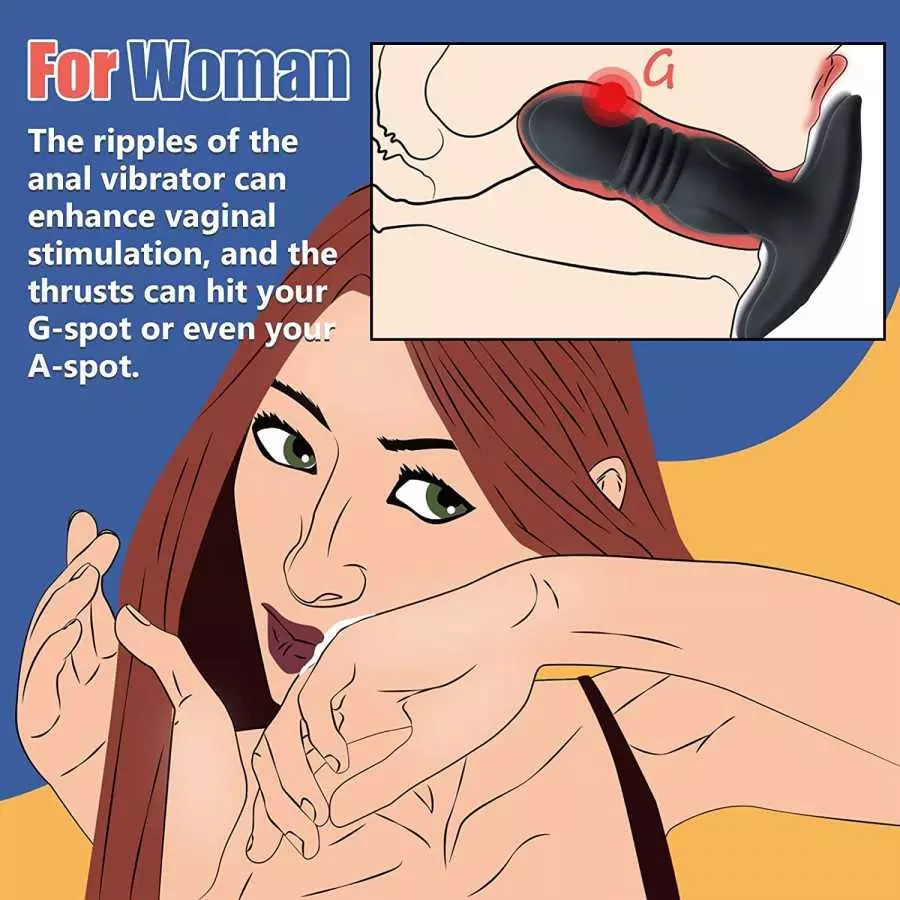 Ultrafast Thrusting Anal Plug Vibrator - Vibrating Butt Plug with App & Remote Control, Adult Male Sex Toys & Games for Womens M