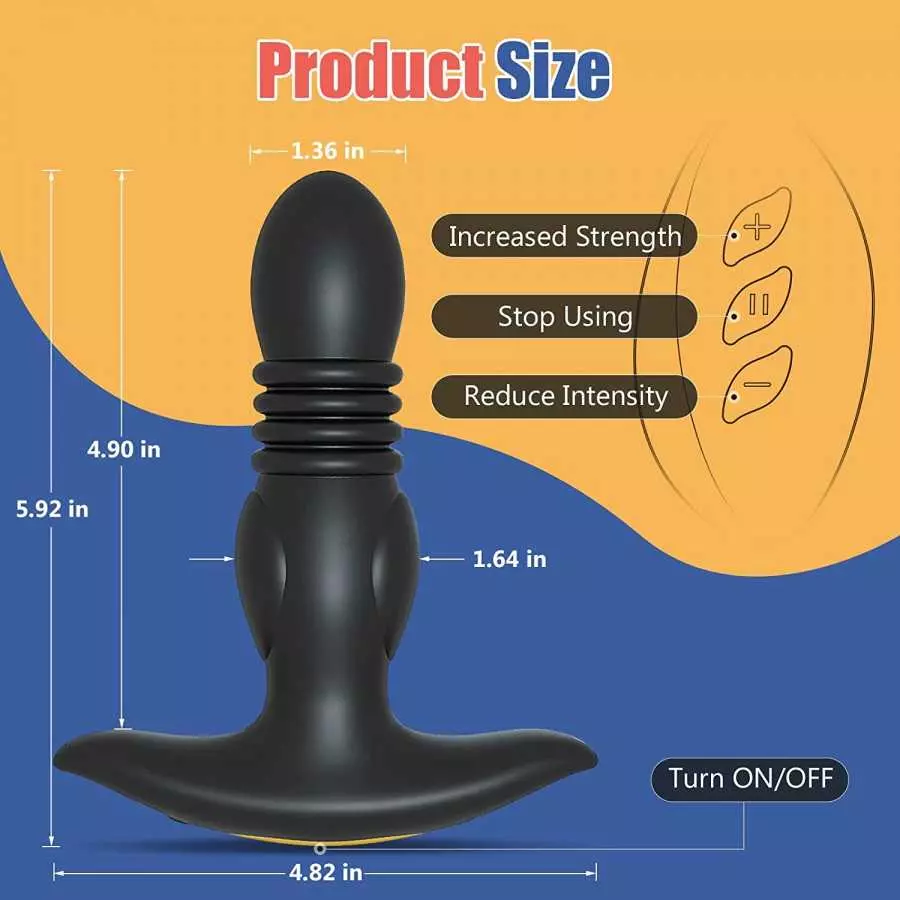 Ultrafast Thrusting Anal Plug Vibrator - Vibrating Butt Plug with App & Remote Control, Adult Male Sex Toys & Games for Womens M