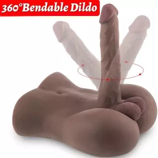 Brown Male Sex Doll with Flexible Dildo Realistic Sex Huge Cock, Men Sex Dolls for Women Tight Anal Hole 8in Cock for Female Mas