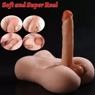 Brown Male Sex Doll with Flexible Dildo Realistic Sex Huge Cock, Men Sex Dolls for Women Tight Anal Hole 8in Cock for Female Mas