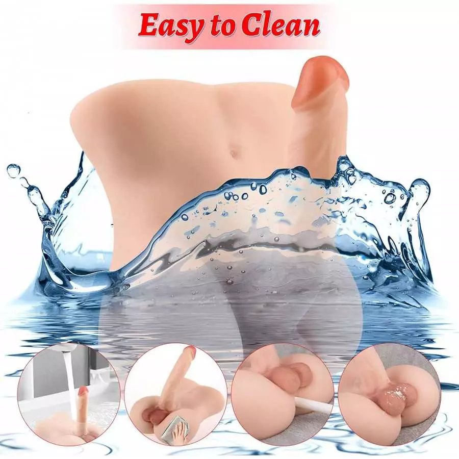 Brown Male Sex Doll with Flexible Dildo Realistic Sex Huge Cock, Men Sex Dolls for Women Tight Anal Hole 8in Cock for Female Mas