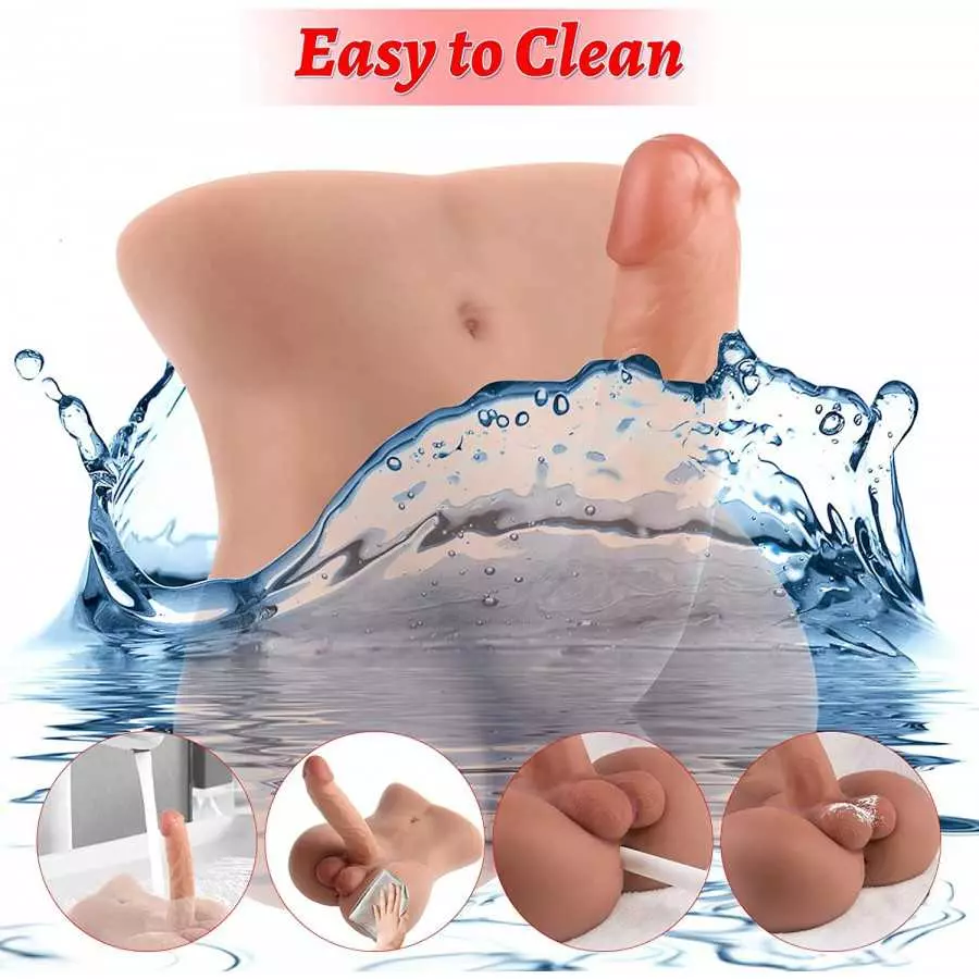 Brown Male Sex Doll with Flexible Dildo Realistic Sex Huge Cock, Men Sex Dolls for Women Tight Anal Hole 8in Cock for Female Mas