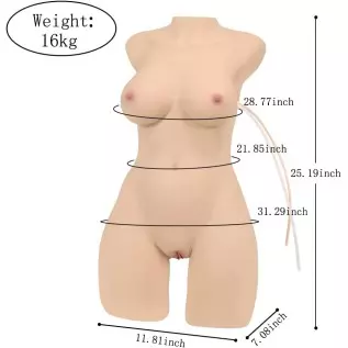 Sex Doll Male Masturbator Stroker, Jaspik 3 in 1 Female Torso Love Doll with Big Boobs, Big Ass, Tight Vaginal and Anal, Lifelik