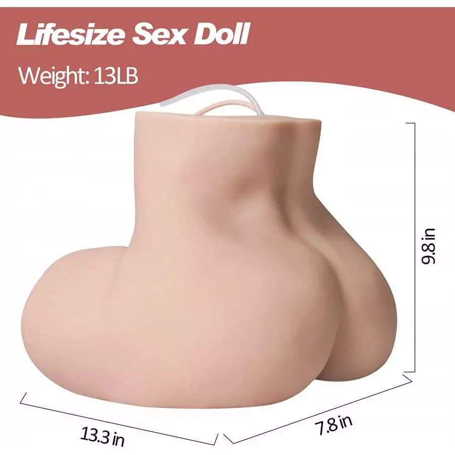 13LB Vibrating Sex Doll Torso for Men Pleasure, Realistic Pocket Sex Toys for Vagina Anal Sex Masturbation, Sucking Male Stroker