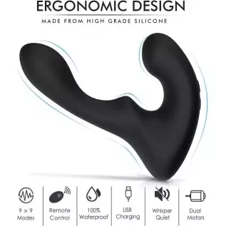 PHANXY Wave-Motion Vibrating Prostate Massager Remote Controlled 9 Speeds G-Spot Vibrator Anal Sex Toy for Men, Women and Couple PHANXY Wave-Motion Vibrating Prostate Massager Remote Controlled 9 Speeds G-Spot Vibrator Anal Sex Toy for Men, Women and Couple