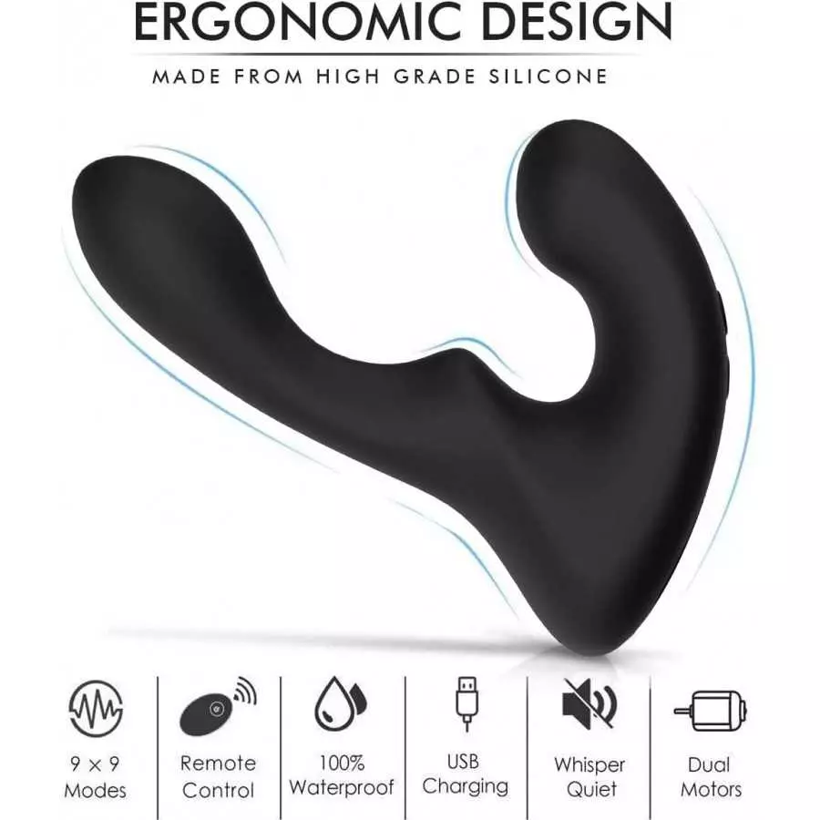 PHANXY Wave-Motion Vibrating Prostate Massager Remote Controlled 9 Speeds G-Spot Vibrator Anal Sex Toy for Men, Women and Couple