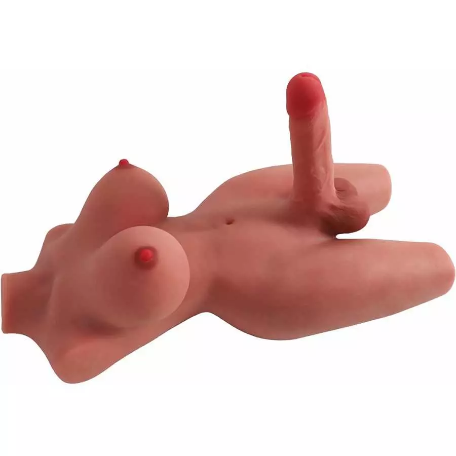 Sex Doll Shemale Torso with Realistic Dildo Breasts and Anal Sex, Transsexual Sex Dolls for Men Women Couple Unisex Masturbation