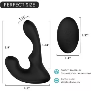 PHANXY Wave-Motion Vibrating Prostate Massager Remote Controlled 9 Speeds G-Spot Vibrator Anal Sex Toy for Men, Women and Couple PHANXY Wave-Motion Vibrating Prostate Massager Remote Controlled 9 Speeds G-Spot Vibrator Anal Sex Toy for Men, Women and Couple