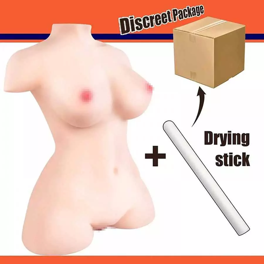 17 LB Pocket Pussy Sex Doll for Men with Absorbent Stick, Lifelike Male Masturbation Toy with Virgin Pussy Ass Butt for Tight Su
